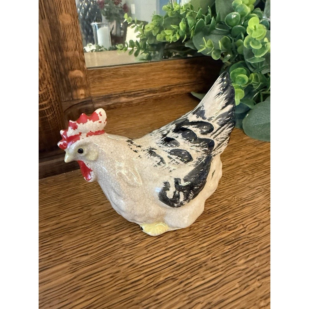 Antique Ceramic Chicken/ Rooster Shaker Mid Century Farmhouse Kitchen Decor Vtg